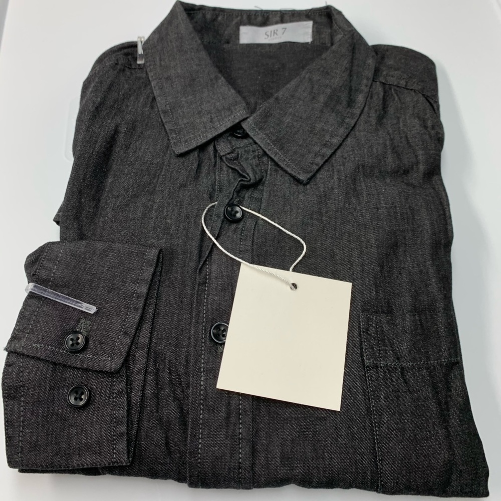 M20- 71-NWT- MENS BLACK CHAMBRAY SHIRT